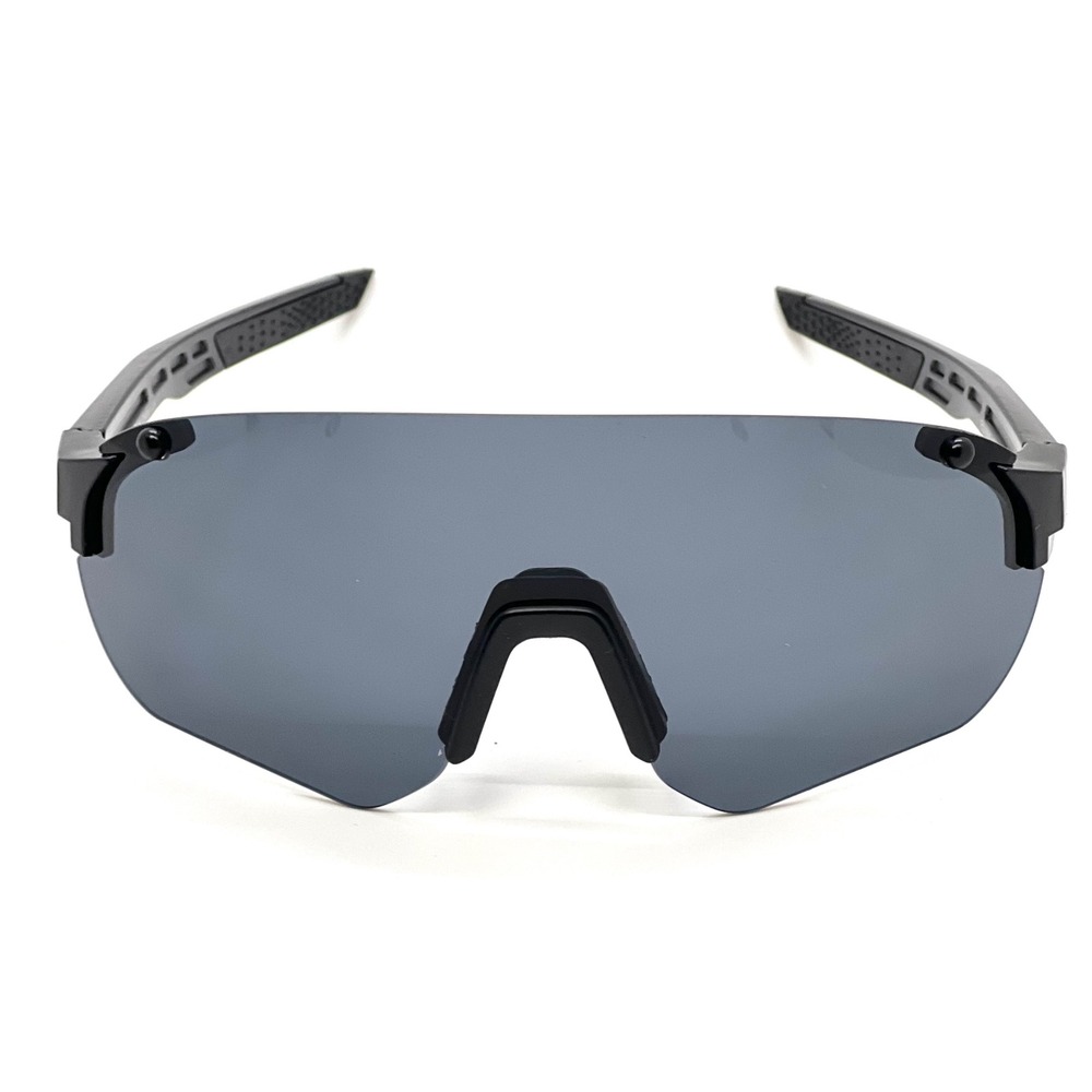 Women Black Shield Wrap Sunglasses Sporty Rimless Performance Eyewear Tech Gafas - Picture 4 of 11